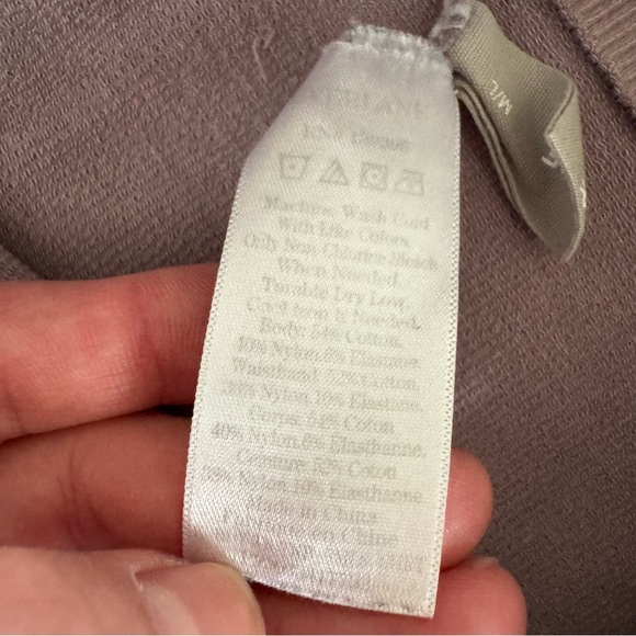 Everlane Ribbed High-Rise Biker Shorts - Mauve Dusty Pink - Size: M/L - Picture 6 of 7